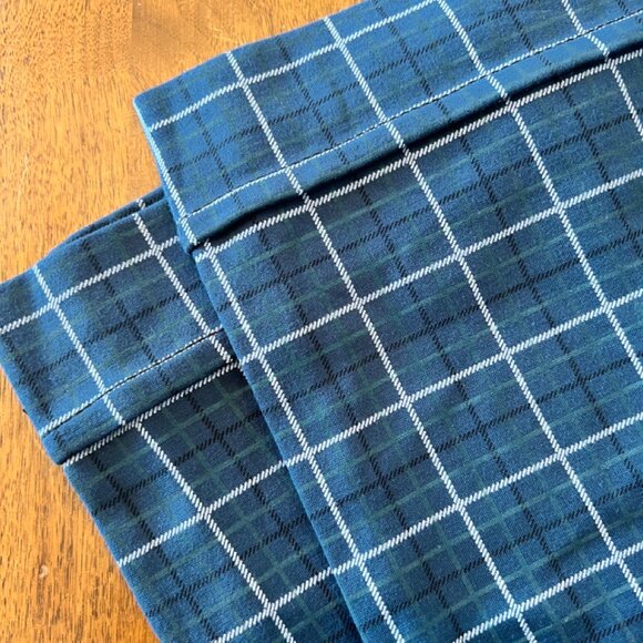 Betabrand Blue Plaid Zip Up Button Closure Pants - Picture 4 of 5